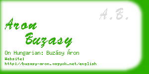 aron buzasy business card