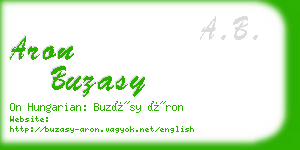 aron buzasy business card